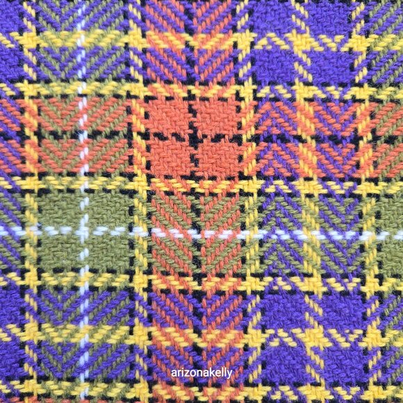 NWOT Altea Wool Scarf Retro Plaid Fringed Italy - Picture 7 of 16